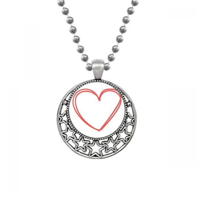 El dia de San Valentin corazon líneas dobles Collares Colgante Retro Moon Stars Jewelry Unbranded M