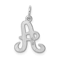 thumbnail image 4 of Auriga 925 Sterling Silver Rhodium-plated Stamped Letter A Initial Charm for Women (L-20 mm, W-13 mm), 4 of 6