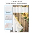 thumbnail image 2 of No Hook Cloth Fabric Shower Curtain with Snap in Liner, Sunflower Waterproof Shower Curtains Set with See Through Top Window, Farmhouse Floral Bee Brown Vintage Wood Grain Bath Curtains 66"x72", 2 of 6