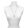 thumbnail image 3 of Delight Jewelry Acrylic 3/4" Teal Cheer Megaphone Silvertone Mother Daughter Bar Charm Necklace, 23", 3 of 4
