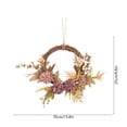 thumbnail image 3 of YingYouFu Artificial Floral Front Door Wreath, Natural Rattan Base Boho Style Hanging Wall Decorative Wreath, Decorative Wreath for Front Door, Wall, Porch, Living Room Home Decor, 3 of 6