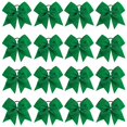 thumbnail image 1 of Lazos Cheer Hair Bows OAOLEER de 8 pulgadas, color verde bosque (paquete de 16), 1 of 6