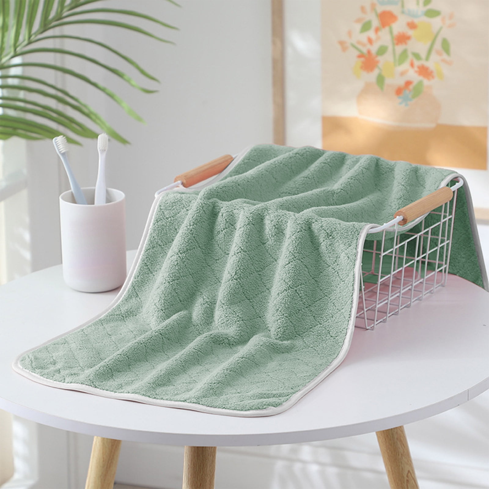 Tuvgenk Large Bath Towel Set Absorbent Quick Dry Set Of 8 Cotton Bath Towels Set Fade Resistant Sage Green Thick Soft Plush 55x28 inch for Shower