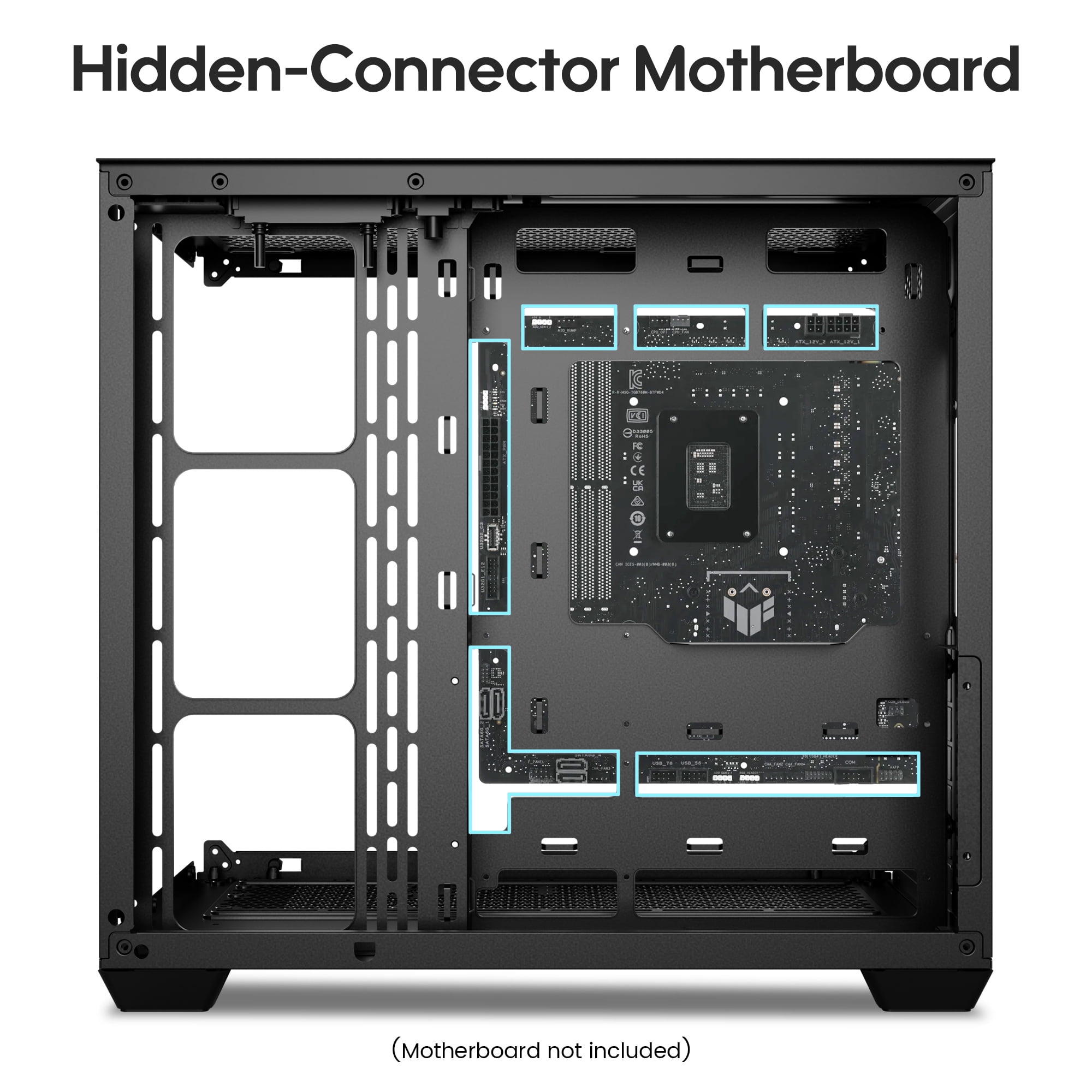 Vetroo AL900 ATX Computer PC Case 270° Full View Tempered Glass Pre-Installed ARGB & PWM FDB Fan in Rear 360mm Radiator Support High-Air flow Perforated Up to 10 fans Support for 40 Series GPUs -Black