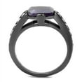 thumbnail image 3 of Luxe Jewelry Designs Women's Light Black Ion Plated Ring With Precious Stone Amethyst Crystal, Size, 3 of 4