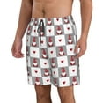 thumbnail image 3 of KLL Gnomes and Hearts Men's Casual Summer Beach Shorts Hawaiian Shorts with Pockets-Small, 3 of 6