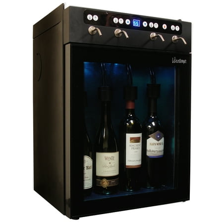 Vinotemp - 4 Bottle Wine Dispenser - Black
