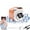 Orange, variant on Mini Camera Shaped Portable Fan with Lanyard: 199-Speed Turbo Cooling, Bladeless, LED Display, USB Rechargeable for Travel & Office
