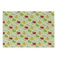 thumbnail image 1 of Fruits Cutting Board, Diagonal Checkered Pattern with Apples and Slices Retro Country Kitchen Theme, Decorative Tempered Glass Cutting and Serving Board, Small Size, Green Red Yellow, by Ambesonne, 1 of 1