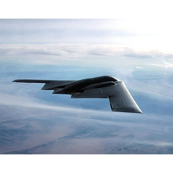 Iconic Arts Laminated 30x24 inches Poster: Stealth Bomber Jet Military Aircraft Mission Flight Flying Plane USA Airplane Sky B-2 Spirit