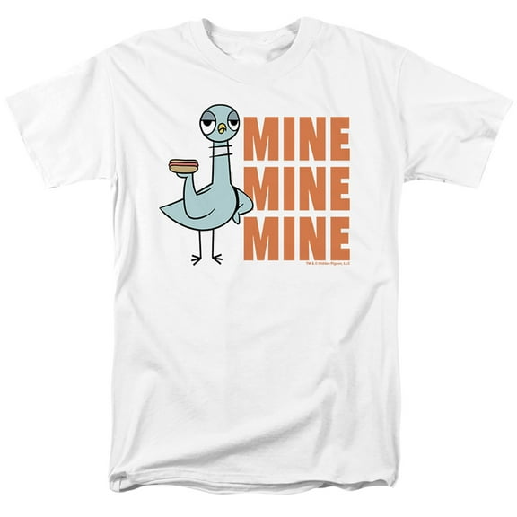 The Pigeon Hot Dogs Unisex Adult T Shirt, White, 4X-Large