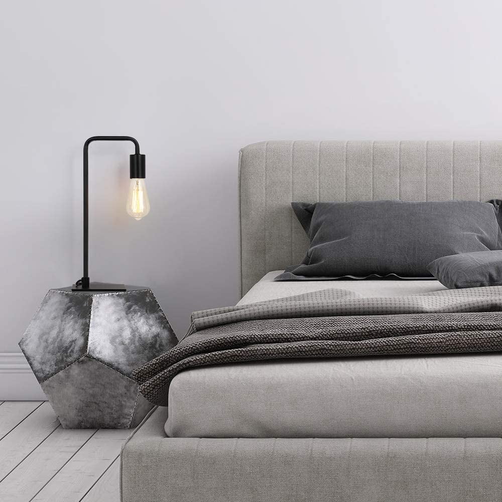 Black Modern Desk Lamp Industrial Bedside Lamp for Bedroom Office Dormitory
