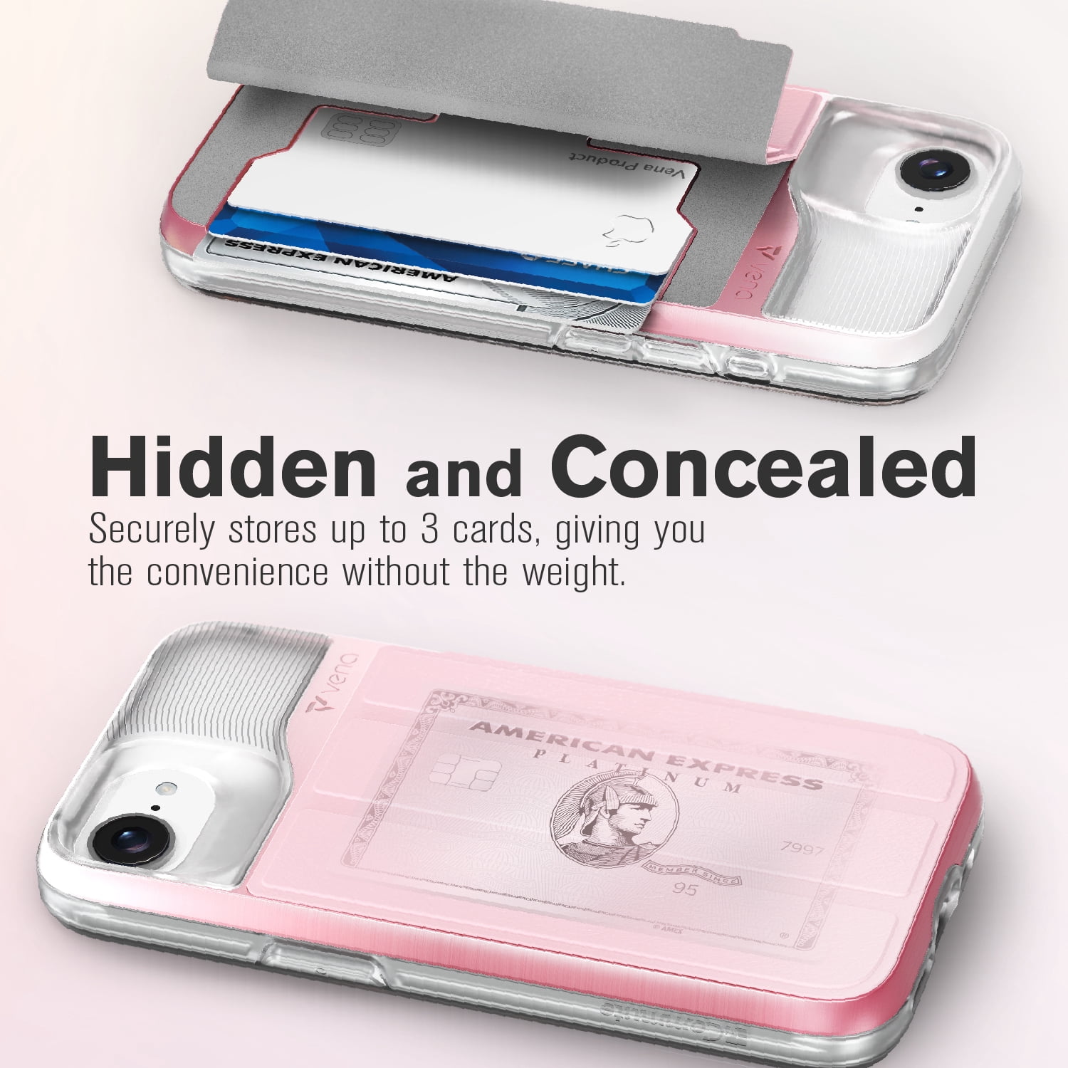 Vena vCommute For Apple iPhone 16e / iPhone 17e Case Wallet, Case with Stand Leather Card Holder [Military Grade Drop Protection], Pink