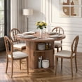 thumbnail image 1 of Hawsaiy 47" Round Dining Table for 4 with Sliding Door Storage Base, Waterproof Scratch-Resistant Wood Top, Modern Farmhouse Kitchen Dining Table, Walnut, 1 of 8