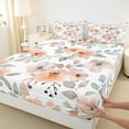 thumbnail image 3 of Manfei Vintage Watercolor Flower Queen Sheet Sets, Rose Groovy Floral Flat Sheet, Plant Botanical Queen Fitted Sheet, Microfiber Bedroom Decor, 4 Pieces, 3 of 7