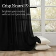 thumbnail image 4 of 96 Inches Long Pleated Sheer Curtains,Black Linen Blended Light Filtering Window Curtains 96 Length 2 Panels for Living Room Bedroom Pinch Pleat Drapes with Hooks 2 Panels 40" Wx96 L, 4 of 17
