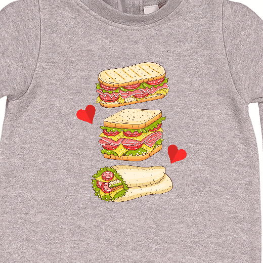 Inktastic Sandwich Lover Deli Food Baby Fleece Romper