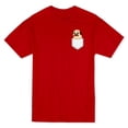 thumbnail image 1 of T-shirt Rouge pour Homme avec Poche Graphique Cute Pug à la Poitrine Gauche, 1 of 1