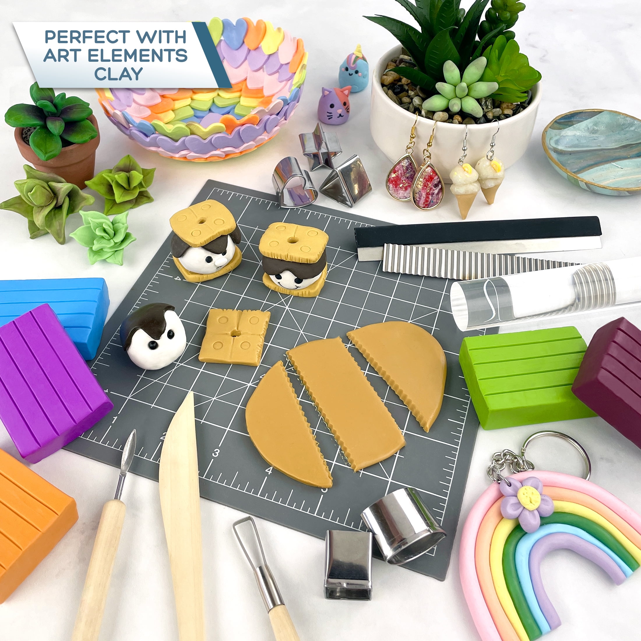ArtSkills - Art Elements Polymer Clay Silicone Baking Mat - Oven Safe Non-Stick Work Mat for Clay with Measuring Grid