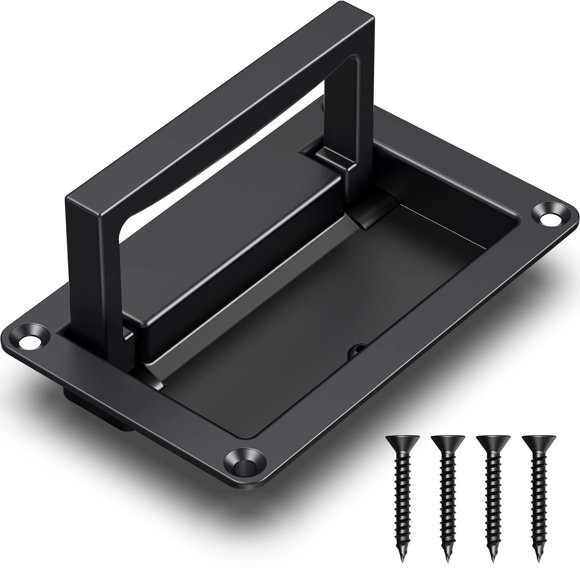Tirador empotrado para puerta SYINE de aleación de zinc 11 x 7 cm negro