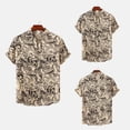 thumbnail image 2 of Mens Casual Shirts Fashion Large Size Lapel Button Short Sleeve Printed Mens Sprimg Clothing,Beige,3XL, 2 of 8