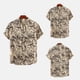 thumbnail image 2 of Camisas Para Hombre XXL Camisa de Fashion Casual Top de gran tamaño Lapel Button Fashion Camisa Blase manga corta Vintage imprimió camisa Casual (Beige, L), 2 of 7