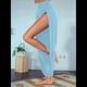 thumbnail image 4 of Pantalones Harén con Abertura Alta para Mujer, Pantalones Harén Hippies. Azul L, 4 of 7