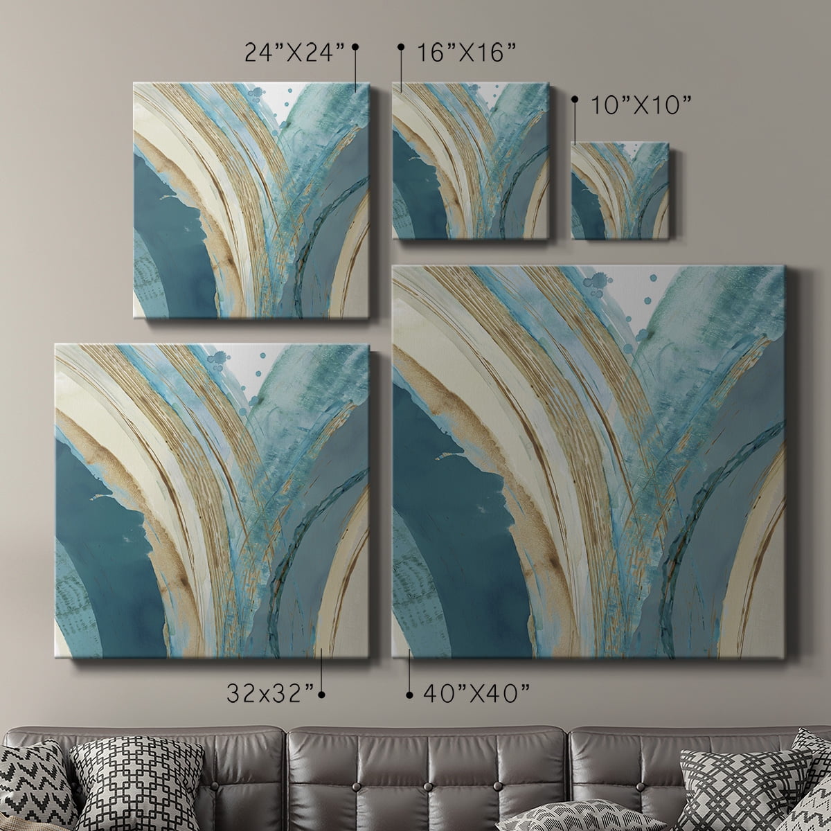 Wexford Home Making Blue Waves IV-Premium Gallery Wrapped Canvas, 16" x 16" - Ready to Hang