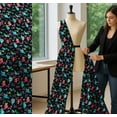 thumbnail image 5 of Soimoi Black Cotton Poplin Fabric Aster Flower & Dinosaur Kids Decor Fabric Printed Yard 42 Inch Wide, 5 of 7