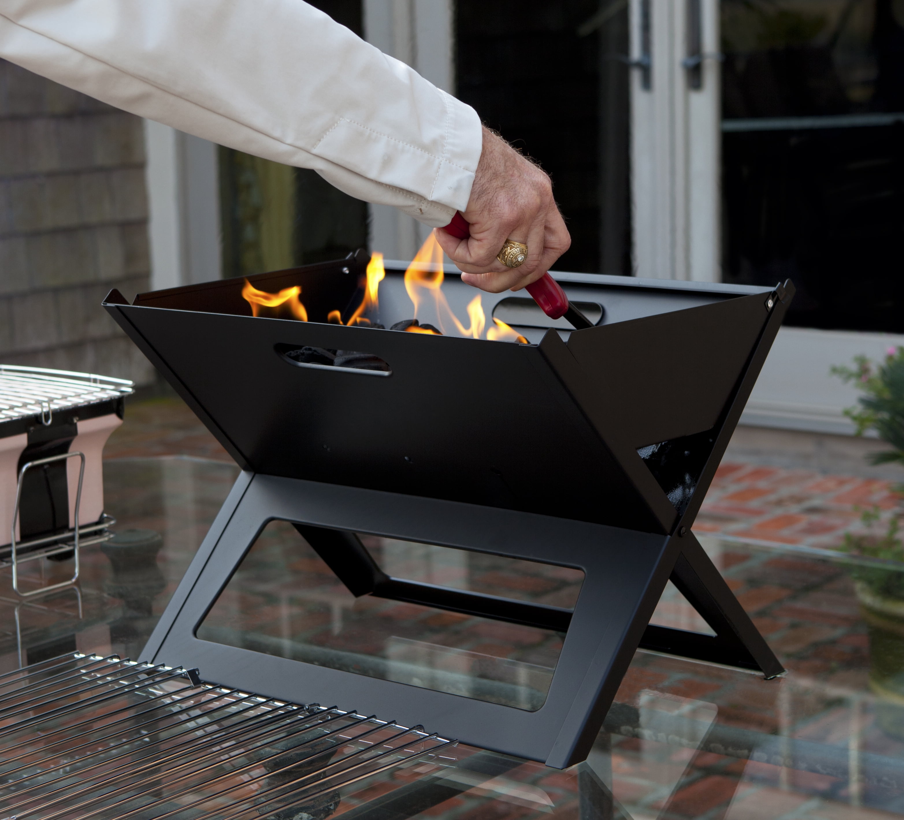 Fire Sense Notebook BBQ Grill Cooking Bars Foldable ,Portability 