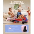 thumbnail image 4 of FanttikRide Electric Wiggle Car with Pedal, Rechargeable Battery, CyberWiggle, 2 in 1 Swing Car, 2 Speed, Anti-Rollover, Flashing Wheels, Bluetooth, for Ages 3 and Up, 150 Lbs,Pinkish White, 4 of 9