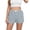 Gray, variant on Women Casual Checkered Shorts Elastic High Waisted Loose Shorts Vacation Beach Clothes Purple