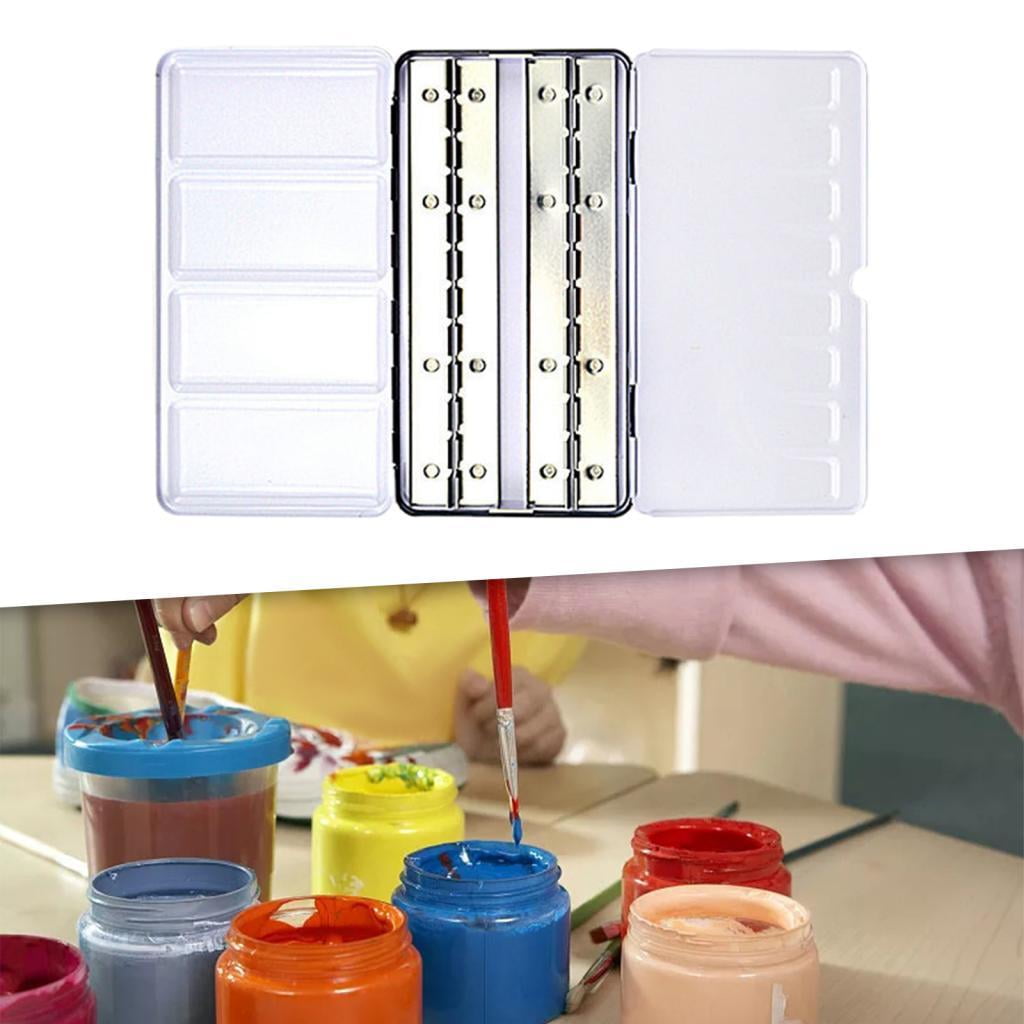 Milageto Empty Watercolor Palette Tin Box Folded Out Palette for Artist Compact DIY Large No Half Pans