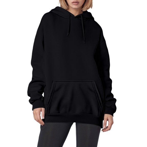 Tisuna Letter Print Hoodies For Womens Casual Long Sleeve Pullover Tops Breathable Sweatshirts Going Out Fall Winter Outfits Size L