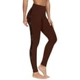 thumbnail image 3 of YOIAVAIOY Women Workout Leggings Running Stretch Yoga Pants High Waist Athletic Soft Side Striped Tights Brown XL, 3 of 6