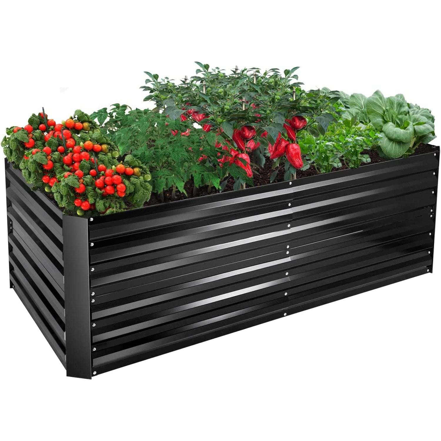 EDOSTORY 6x3x2ft Metal Raised Bed Garden Bed Kit, Galvanized Planter