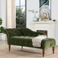 thumbnail image 2 of Jennifer Taylor Home Samuel Tufted Roll Arm Chaise Lounge Olive Green Velvet, 2 of 15