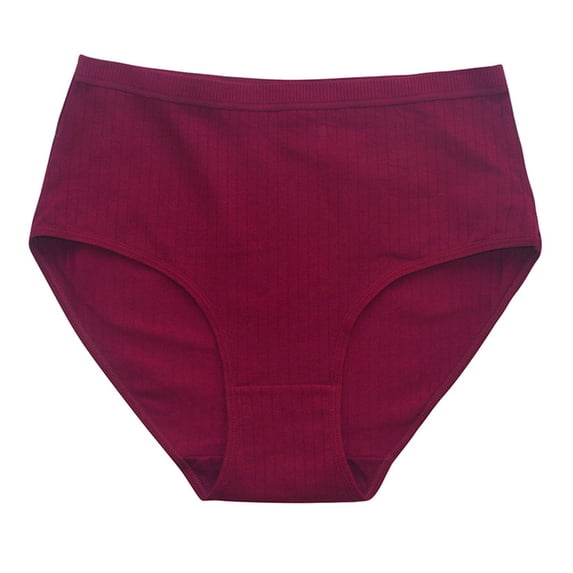 ktowifly Women's Cotton Underwear High-Waist Briefs Stretchy Breathable Soft Comfortable Solid Color Panties