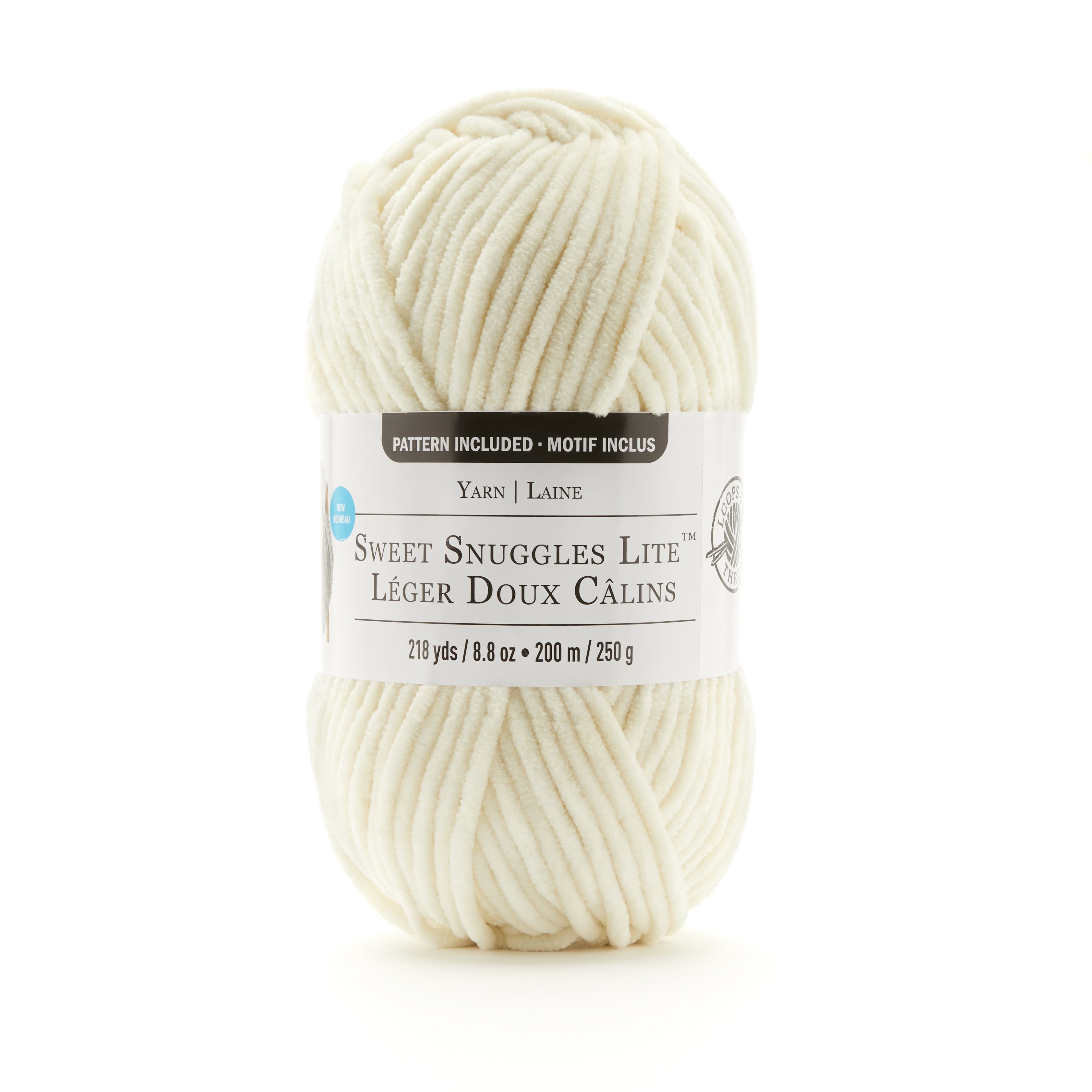 (3 pack) Sweet Snuggles Lite Yarn by Loops & Threads - Yarn for Knitting - Crochet - Weaving - and Arts & Crafts - White - Polyester - 8.8 oz