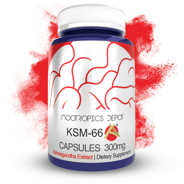 Nootropics Depot KSM-66 Ashwagandha Capsules | 300mg Extract | 90 Count