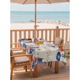 thumbnail image 2 of Outdoor Tablecloth with Umbrella Hole for Patio/Picnic/Party/Camping, Independence Day Waterproof Table Cloth Rectangle Table Cover Washable, 4th of July Red Blue Floral Flag Linen (52"x 70"), 2 of 9