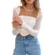 thumbnail image 5 of Txlixc Blusa de mujer, blusa de manga larga, blusa de pecho bajo, blusa de ombligo recortada Txlixc moda, 5 of 8