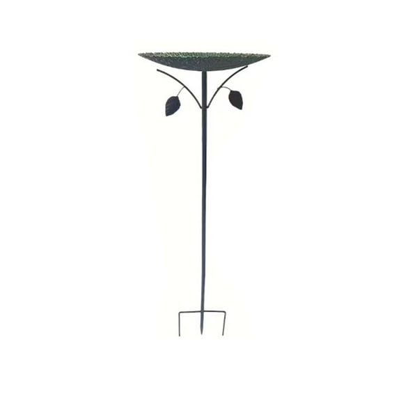 Beautynvta Bird Bath for Outside, 32.68'' Metal Bird Feeders with 5 Pronged Base Stake, Standing Bird Bath Feeder for Garden Patio Yard Lawn Decor