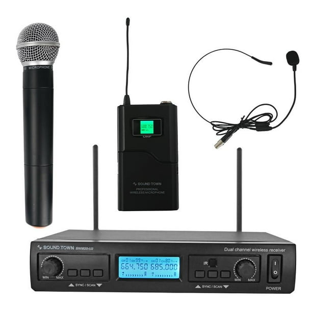 Sound Town Professional DualChannel UHF Handheld Wireless Microphone