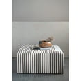 thumbnail image 3 of Creative Co-Op Wool Kilim Upholstered Coffee Table Ottoman, Stripped Cream and Brown, 3 of 7