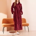 thumbnail image 2 of Penkiiy Womens Robe Long Kint Bathrobe Lightweight Soft Robes Ladies Bath Robe XL Wine, 2 of 7