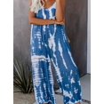 thumbnail image 4 of Plus Size Boho Jumpsuit, Women's Plus Tie Dye V Neck Medium Stretch Loose Fit Jumpsuit, 4 of 5