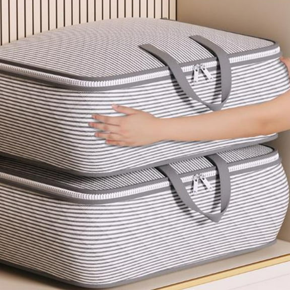Extra Large Heavy Duty Storage Bags, Reinforced Handles Thick Double Zipper Organizer, Large Capacity Clothes Blanket Storage Tote for Space Saving Home Travel