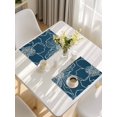 thumbnail image 5 of Teal Flowers Placemats Set of 4, Spring Floral Botanical Modern Art Placemats for Dining Table, Place Mats for Kitchen Tabletop, Waterproof Wipeable Dining Table Mats Set, 5 of 9