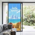 thumbnail image 3 of Summer Beach Seaside Window Privacy Film, Blue Beige Coastal Ocean Sea Birds Static Cling UV Sun Blocking Tint Film Heat Control Windows Films for Bedroom Bathroom, Window Stickers 35.4"x78.7", 3 of 7